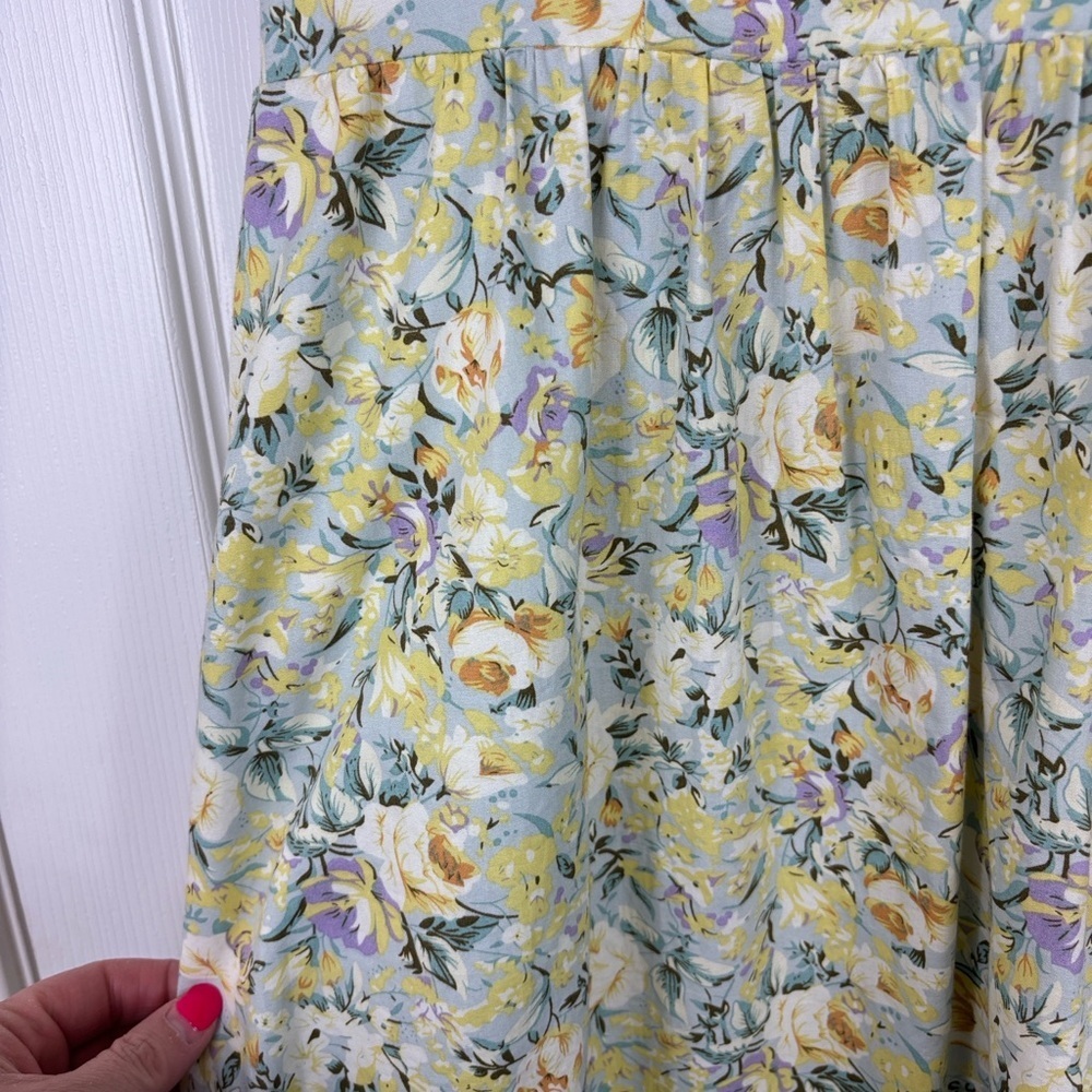 O.p.t Kate floral ruffle midi dress sz lg - Picture 7 of 9